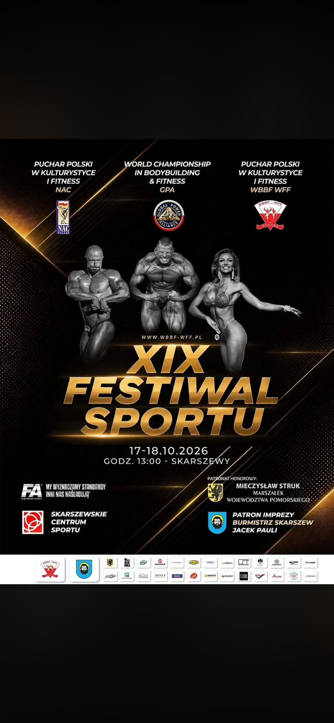 XIX Festiwal Sportu 2026 Puchar Polski NAC Poland – Skarszewskie Centrum Sportu, Skarszewy, 17-18 October 2026